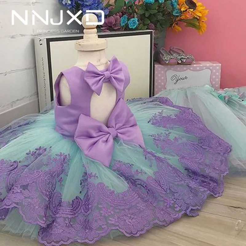 Girl's Dresses 1 Year Birthday Gift For Baby Girls Party Vestidos Cute Bow-knot Outfits Princess Baptism Infant Kids Summer Clothes