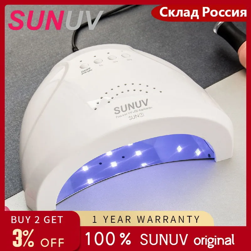 Sunuv Sunone UVネイルランプネイルドライヤーライト24W / 48W LEDゲルマニキュアマシン硬化すべてのゲルポーランド赤外線センサー200924