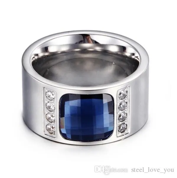 Titan-Edelstahl-Drei-Farben-Kissen-CZ-Zirkonia-Ringband für Frauen-Mädchen-Größen 6 bis 9 Kristallring Großhandel kostenloser Versand