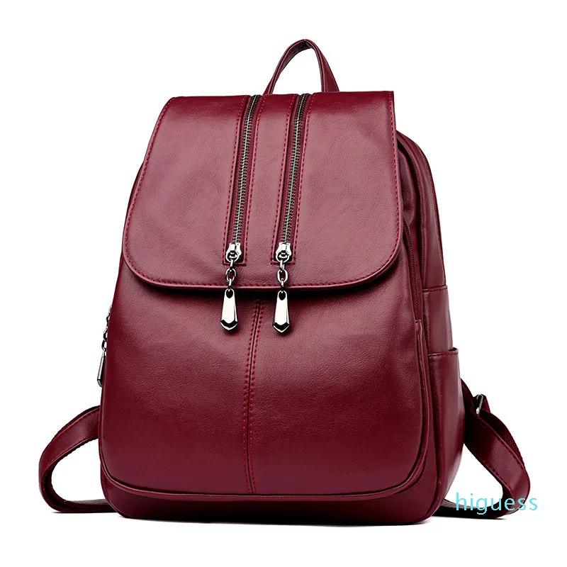 Designer- skórzane plecaki dla nastoletnich dziewcząt 2019 nowy plecak laptopa damska moda casual plecak torba szkolna