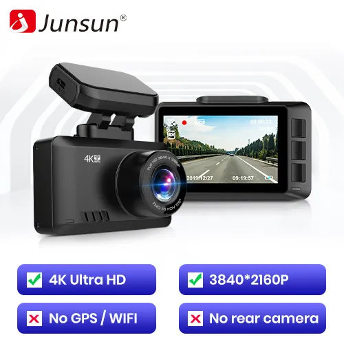 Junsun S595 4K Dash Cam Gesture Photo WiFi Car Camera Dashcam 3840