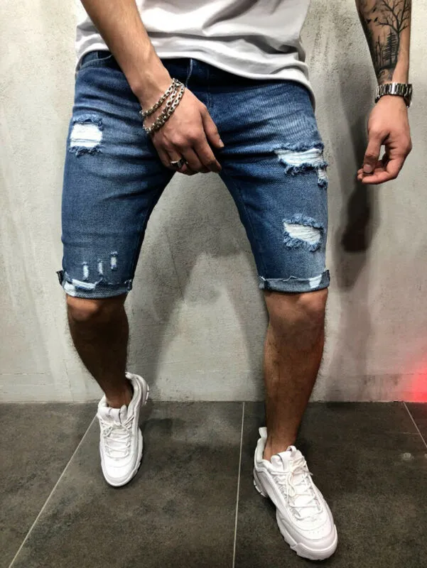 Neue Herren Kurze Zerrissene Jeans Mode Lässig Hohe Qualität Retro Elastische Denim Shorts Männliche Marke Kleidung Plus Größe 3XL252z