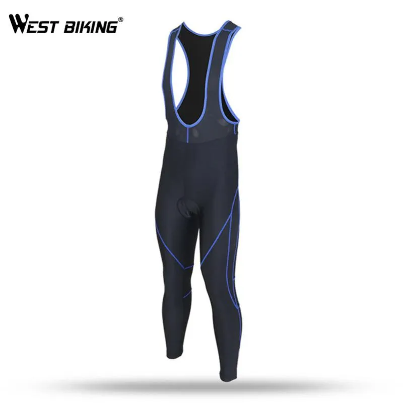 WEST BIKING Men's Cycling Bib Tights Outdoor Sport Padded Long Pants Bike Leggings Road Bike Bicycle Bib Pants Tights Braces