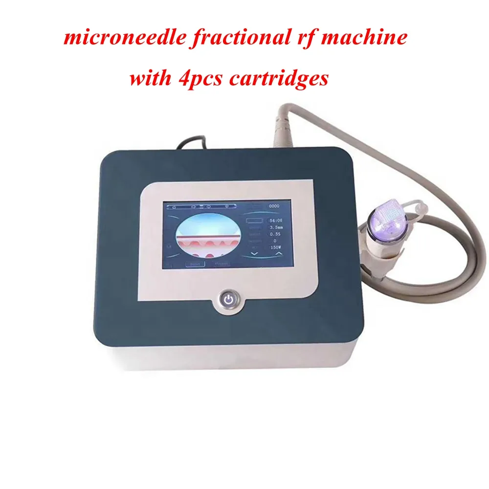 المحمولة 4 نصائح كسور rf آلة microneedle الوجه والجسم تمتد علامة حب الشباب إزالة الجلد الرعاية تجديد الجمال