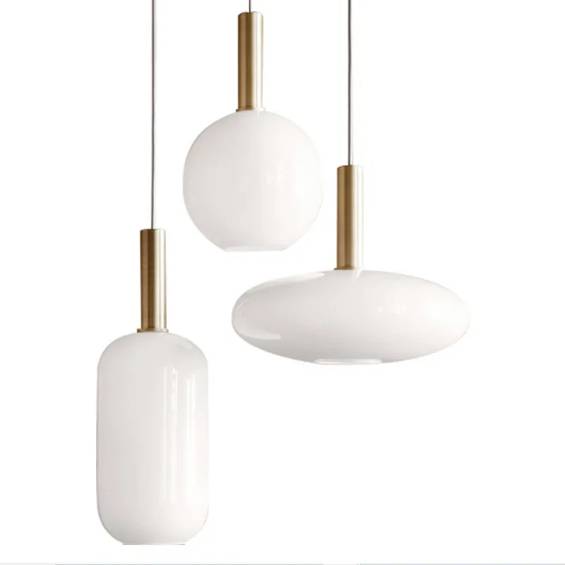 円形の天井ランプモダンミルクガラスペンダントライト、丸い楕円形