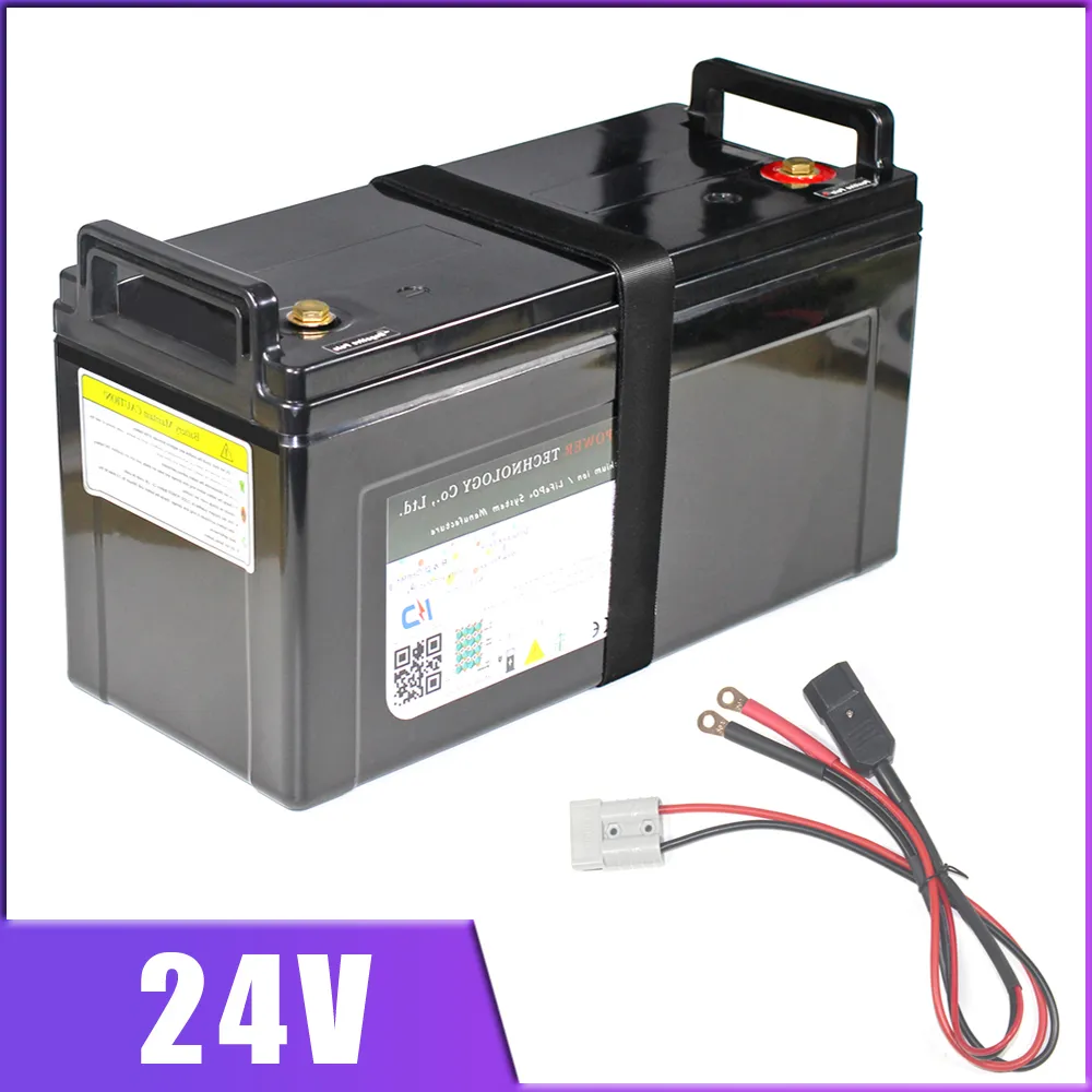 24V 100AH Lithium ion Battery E bike Scooter Golf Car 80AH Li IP68 Waterproof With BMS Charger For inverter storage