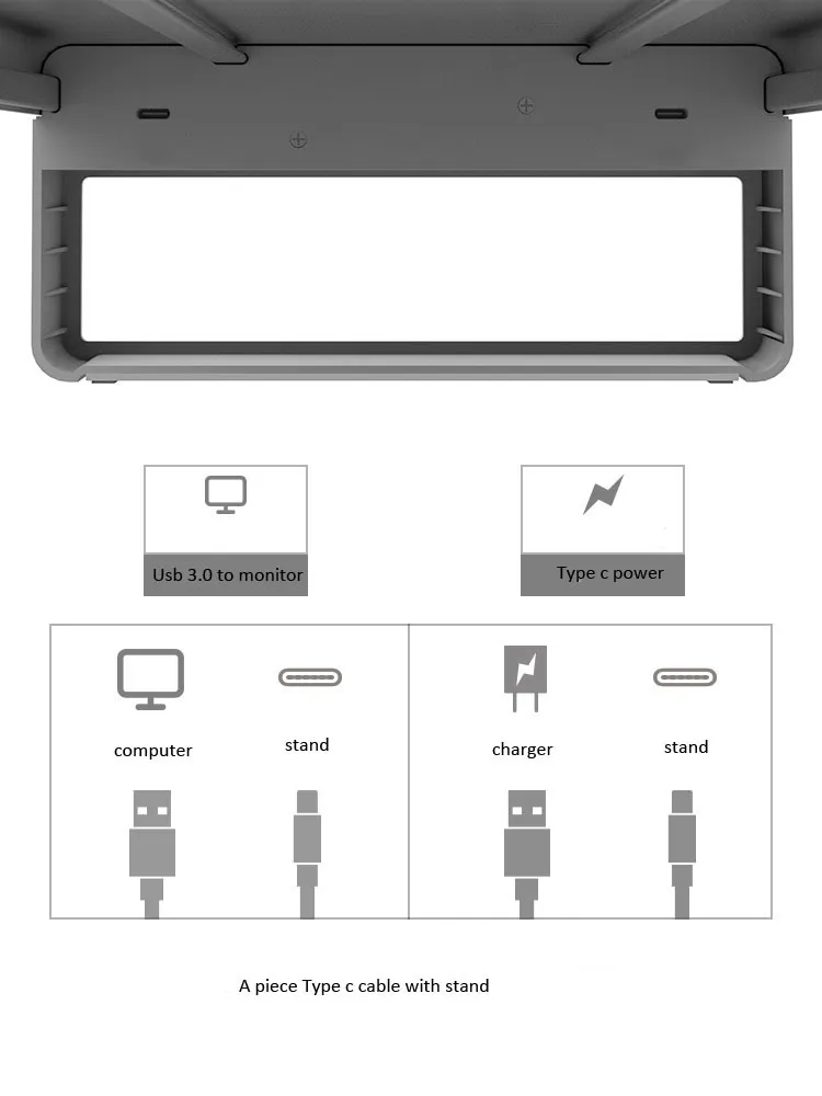 Carica wireless da tavolo per base per computer con supporto per monitor in lega di alluminio Freeshipping con supporto da scrivania per laptop HUB desktop 4 USB 3.0