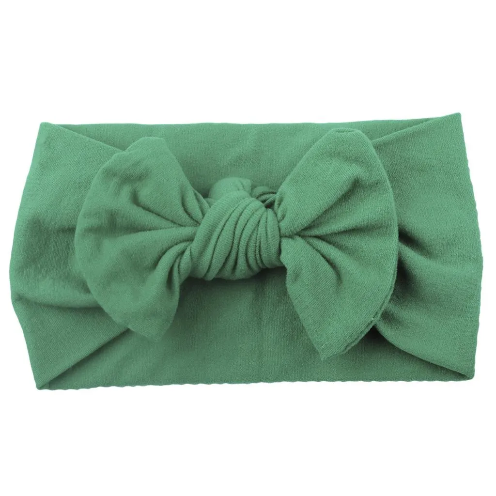 2022 new Baby Girl Turban Headband Soft Nylon Headwraps Bow Knot Headbands Stretchy Hair Bands Children Little Girls Fashion Hair