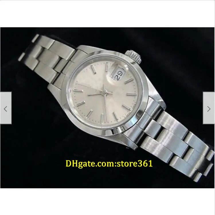 20 estilo Casual Dress Mecánico Automático 26mm Señoras Reloj de acero inoxidable Quickset Band Silver Dial 69160