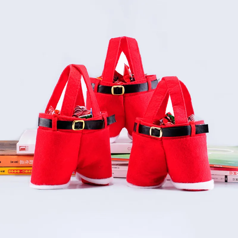 Decorações de Natal Bolsas de presente Santa calças estilos bolsas de doces de presentes de natal