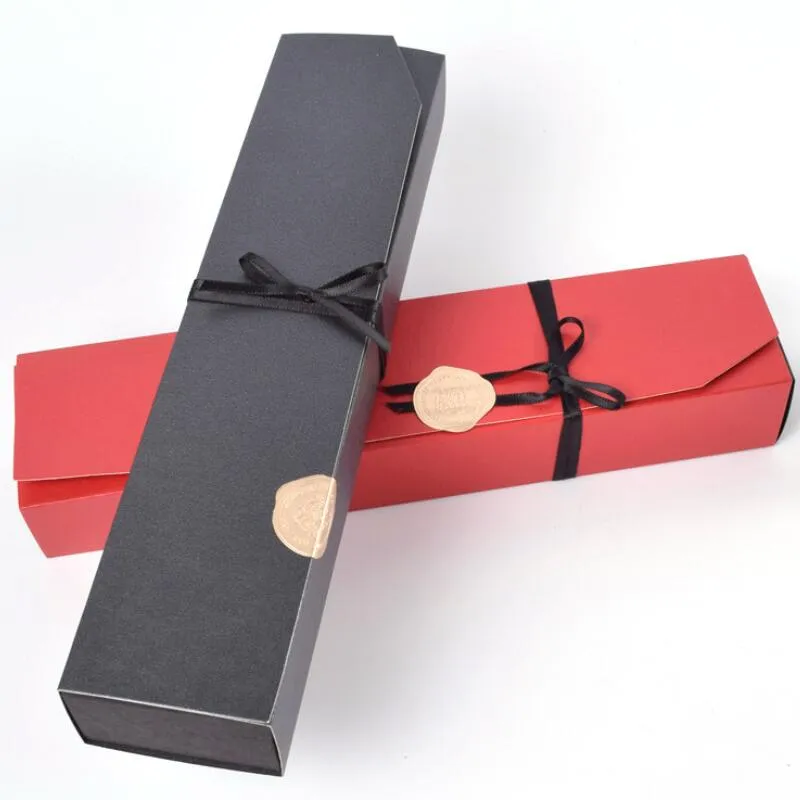 Ny svart och röd färg Chokladpapper Box Alla hjärtans dag Julfödelsedagsfest Chokladgåvor Förpackningsboxar LX2773