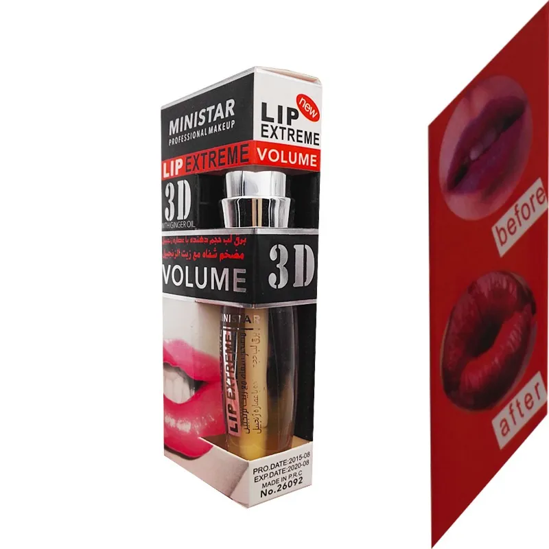 Ministar Lip Extreme 3D Gloss Gloss Gloss Glossing Увлажняющие мода Профессиональные губы Макияж с имбирем