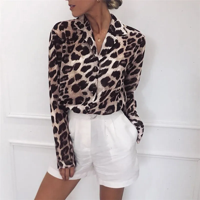  Blusa de manga larga con estampado de leopardo para mujer,  Leopard, S : Ropa, Zapatos y Joyería