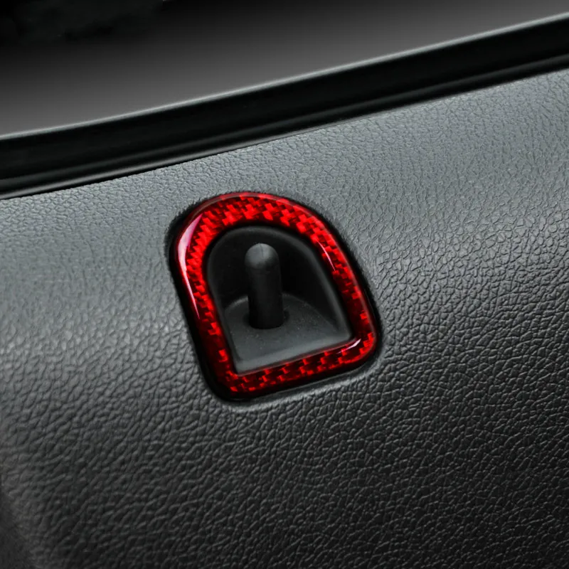 Para Ford Mustang 2009-2013 Fibra de Carbono adesivos de carro Bloqueio de porta Botão Botão Botão Quadro Capa De Carro Estilo Acessórios