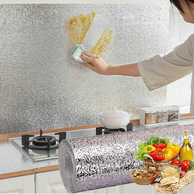 Golden Kitchen Bakgrund Klistermärken Självhäftande PVC Vattentät Oljebeständig Dapur Heminredning Väggpapper Klistermärke Renovering