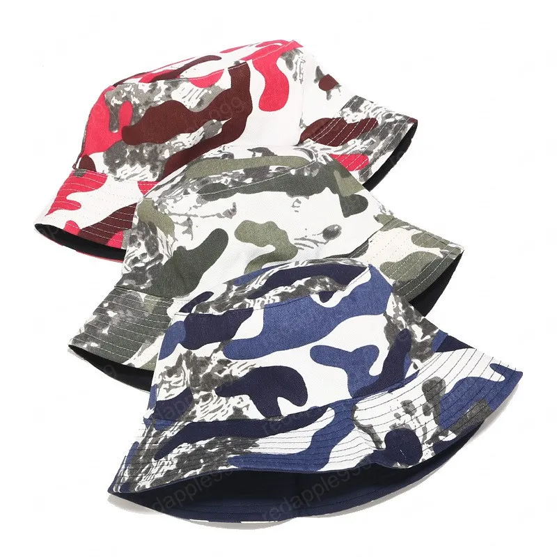 Zomer Tie-Dye Camouflage Dubbelzijdige Emmer Hoed Bob Mannen Vrouwen Bescherming Zonne Hoed Panama Outdoor Boys Travel Camo Fisherman Hat