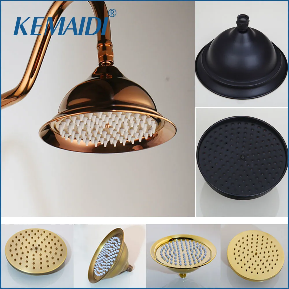 KEMAIDI Brass Rainfall Shower Head Round Shape 8 -inch Rain Bathroom Showerhead Hand Shower Bathroom Shower Head Without Arm Y200109