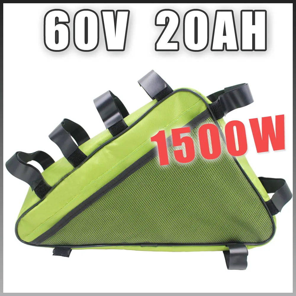 Batteria al litio per bicicletta elettrica triangolare da 60 V 20 Ah Batteria per bici elettrica da 1500 W