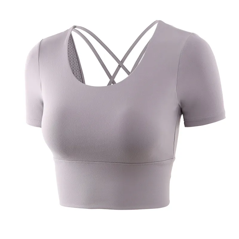 Seamless Yoga Bra Sport Crop Top Kvinnor Fitness Short Yoga Outfit för Kvinna Gym träning 1 stcs Sportkläder