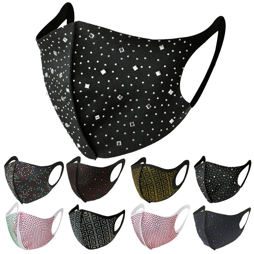 maschera per il viso moda diamante strass maschere fashionista discoteca partito gioielli diamanti maschera facciale all'ingrosso