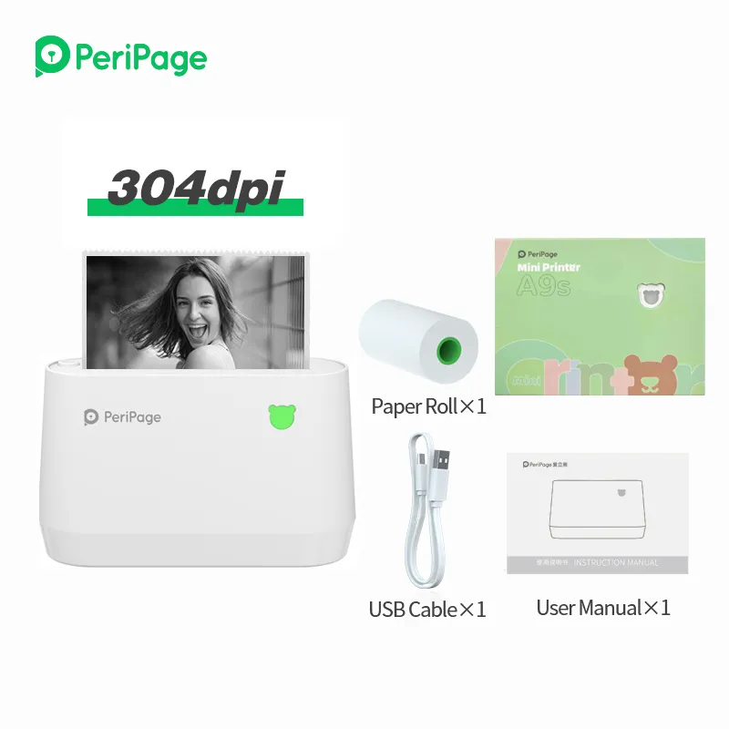 Portable Peripage A9 80mm Thermal Receipt Printer Handheld Label Notes Printer USB BT Bluetooth Connection Wireless