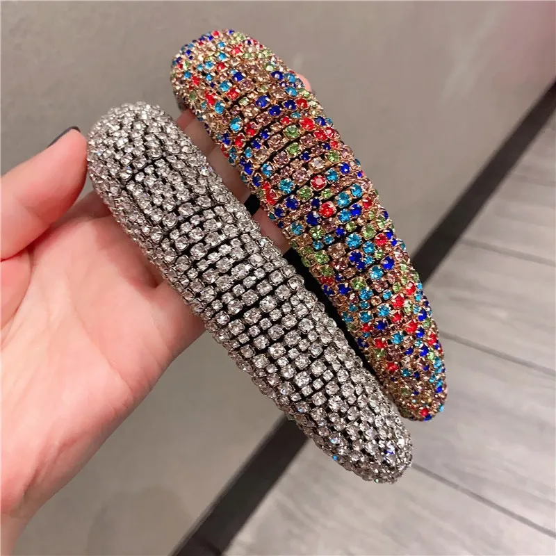 2020 Popular New Barroco Água Diamante Faixa de Cabelo Headband Europeia e noiva diamante americano Show Full Pérola Cocar Atacado