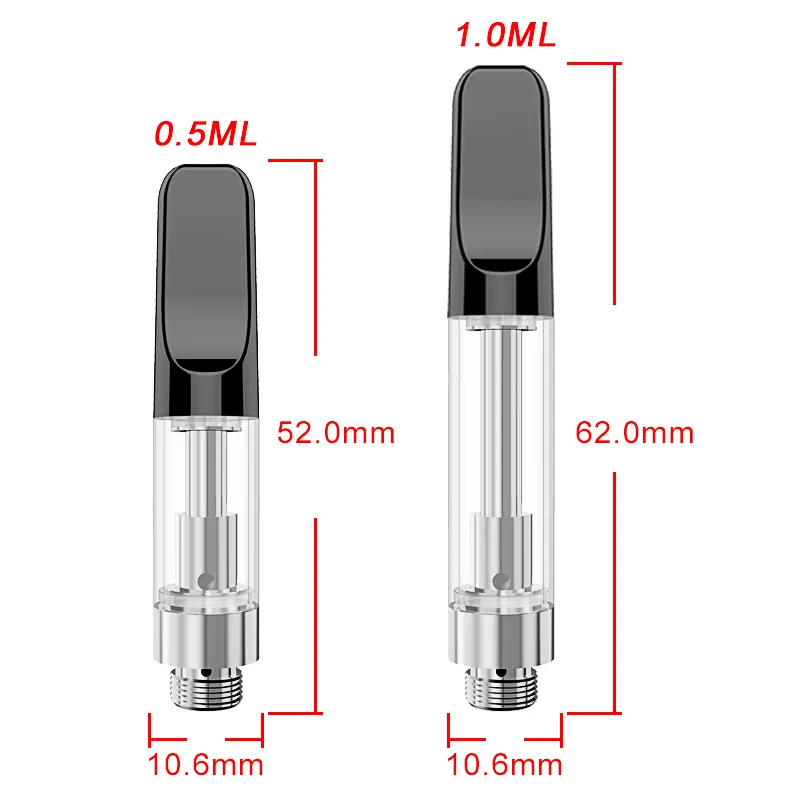 Cartouche de réservoir de vape jetable ce3 o réservoir de tube de verre d'atomiseur de style stylo 510 cartouche de vaporisateur d'huile de fil vide avec .5m 1.0ml