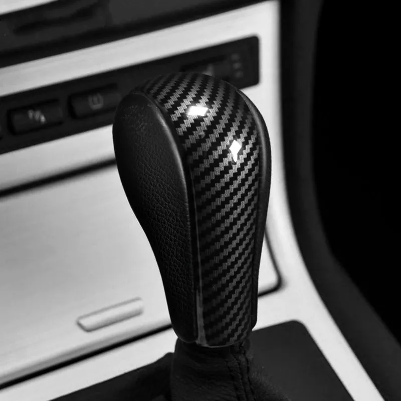 ABS carbon car shift button cover sticker for BMW 3 Series E90 E91 E92 E93
