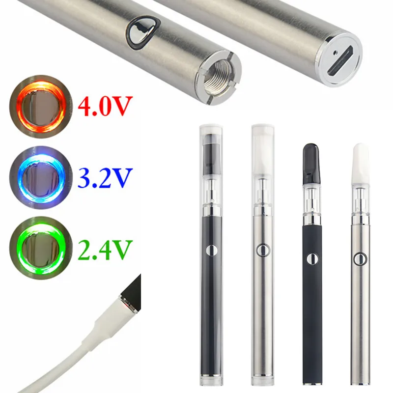 Одноразовые ручки Vape Refill Wax Cartridges ручки .3мл .5 мл с микро USB-портом 380mAh Предварительно нагревательный испаритель Батареи стартовый комплект в упаковке