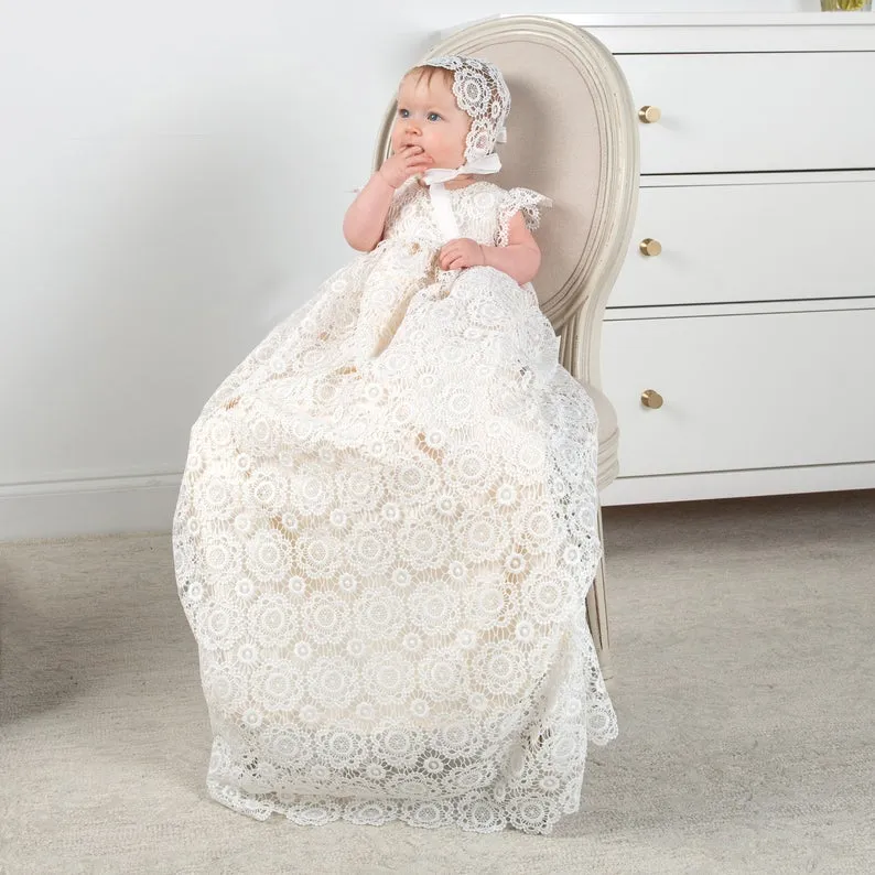 Little Kids White Ivory Christening Gown With Lace Pearls Long Sleeve O  Neck Unique 1st Communion Dresses For Toddler And Infant Baptism From  Erdft01, $99.66 | DHgate.Com