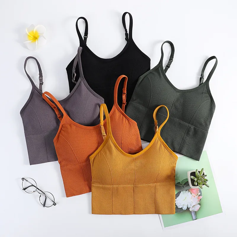 Sport yoga reggiseno reggiseno donne gilet fitness imbottito sexy in esecuzione palestra reggiseno filo libero traspirante sonno sport antiurto