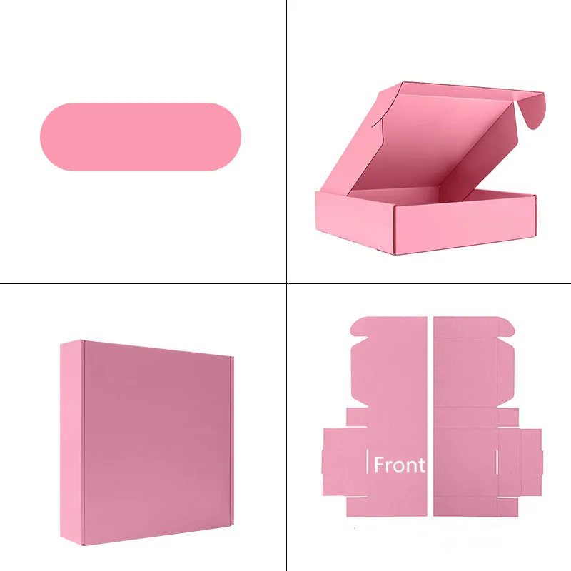 123Design de logotipo personalizado Embalagem de correspondência corrugada Simples Branco Preto Rosa Marrom Cinza Caixas de papelão de remessa em estoque