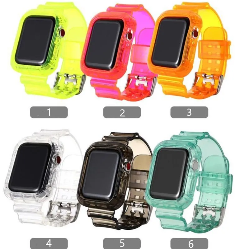 Macio TPU claro Strap Watch Band + Bumper Case for iWatch 1 2 3 4 5 38MM 42MM 40MM 44MM