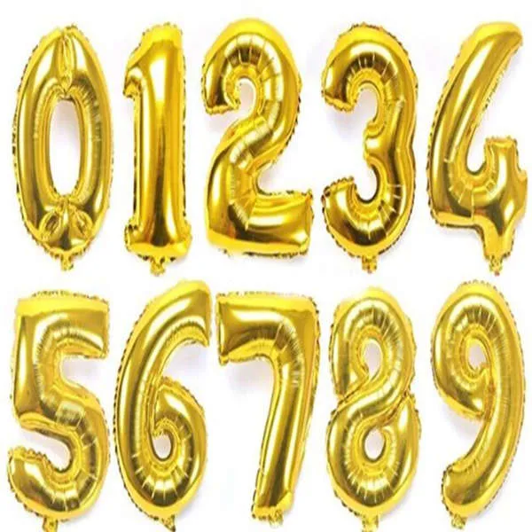 40 inch shop gold number balloons