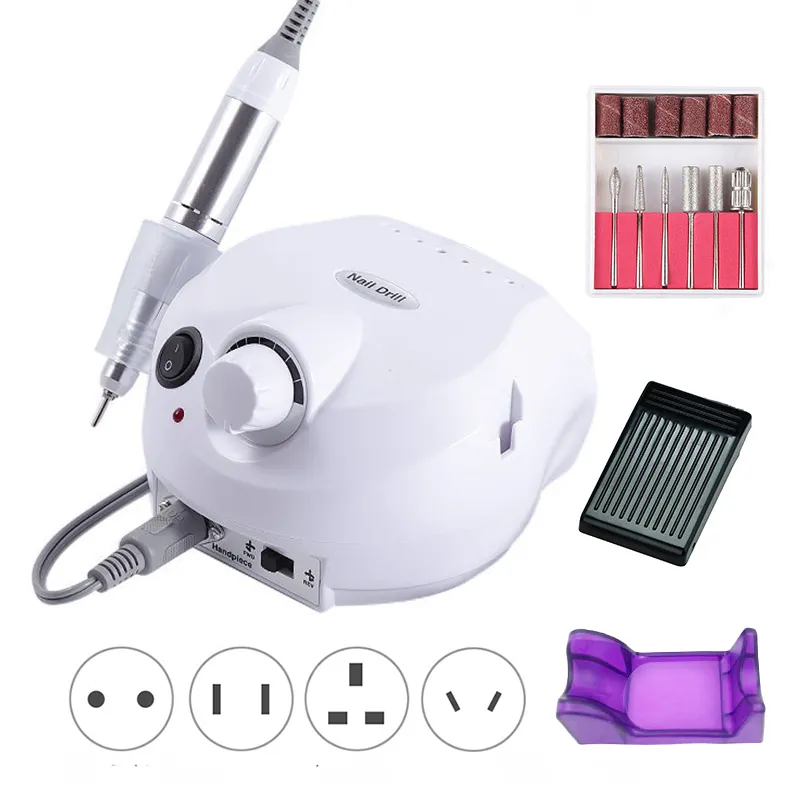 35000 RPM Elektryczny wiertarka do paznokci Zestaw młyn Maszyna do obcinarki Manicure Nail Tips Manicure Elektryczny Silny Pedicure Plik CX200812