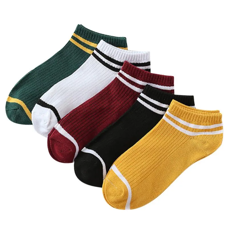 1Pairs Unisex Socks Men 2020 Fashion Short Ankel Stripe Bekväma Bomull Sock Slippers 222