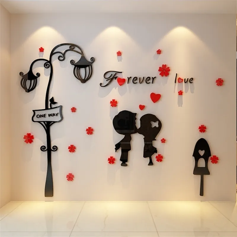 1pc 3d Acrylic Self-adhesive Mirror Wall Sticker For Bedroom