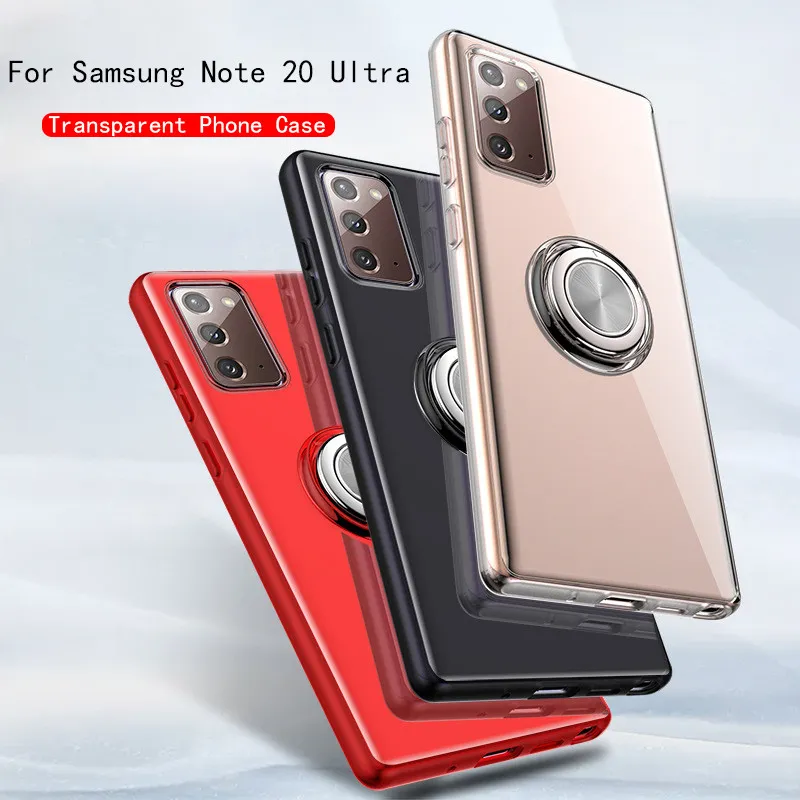 Für Samsung Galaxy Note 20 Ultra Hülle, transparente Handyhülle, klar, Anti-Fall, weicher TPU-Halter, magnetische Rückseite für Samsung S20 Ultra