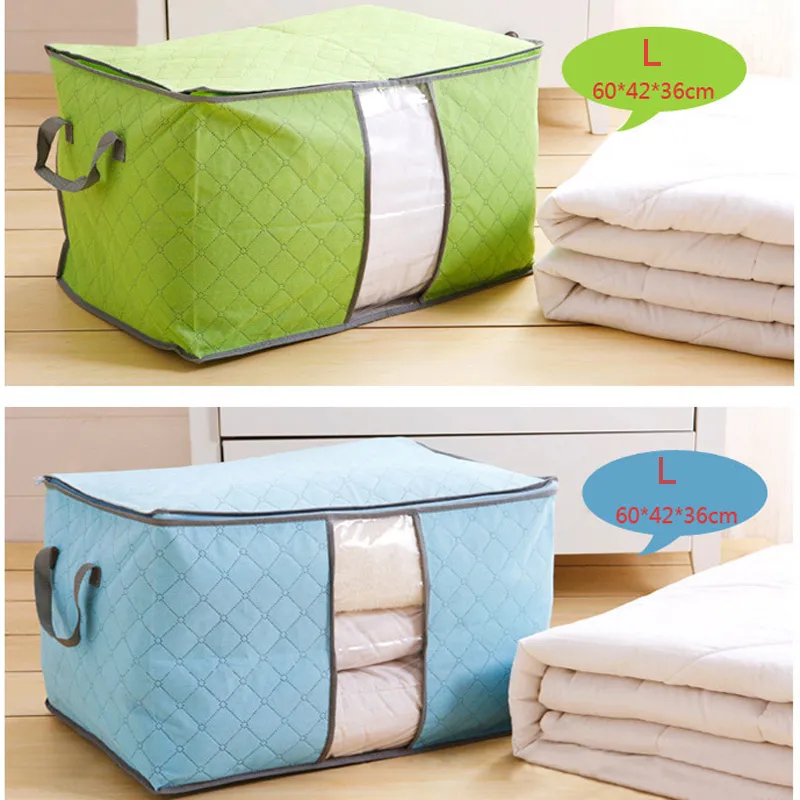 Sacos de armazenamento de colcha portátil não tecido dobrável casa caixas de armazenamento de roupas cobertor travesseiro underbed cama organizador bolsas BC BH0717