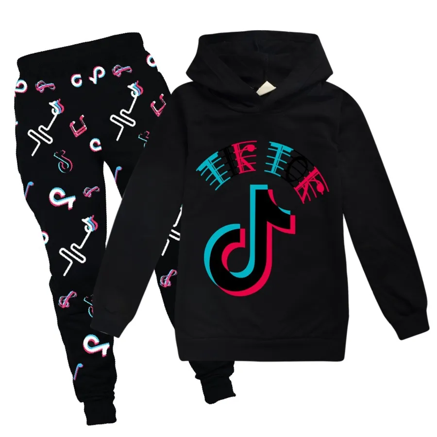 13Kleuren 2 Stks Set Tiktok Kids Set Lange Mouw Hoodie Broek Katoen Mix Multicolor Optionele Tik Tok Kinderkleding Jongens Meisjes Kleding Van 19 99 DHgate