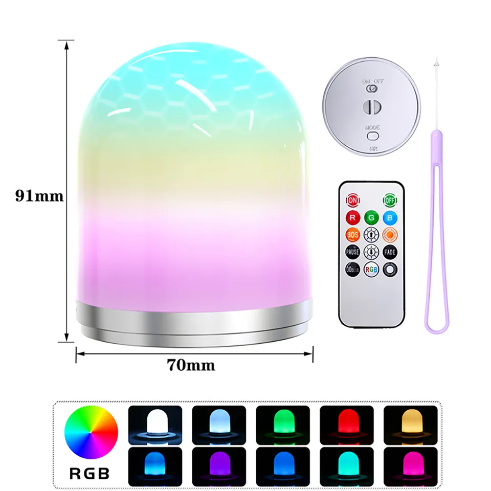 LED RGB Fernbedienung Nachtlicht USB Atmosphäre Lampe Kinder Schlafzimmer Lampe Dekor Bunte Camping Laterne Urlaub Party