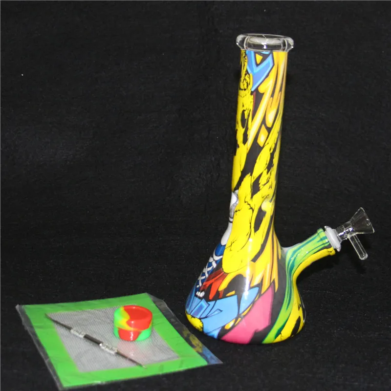 Dropshipping Mini Silicone Oil Container Beaker Dab Rig Bong With Glass