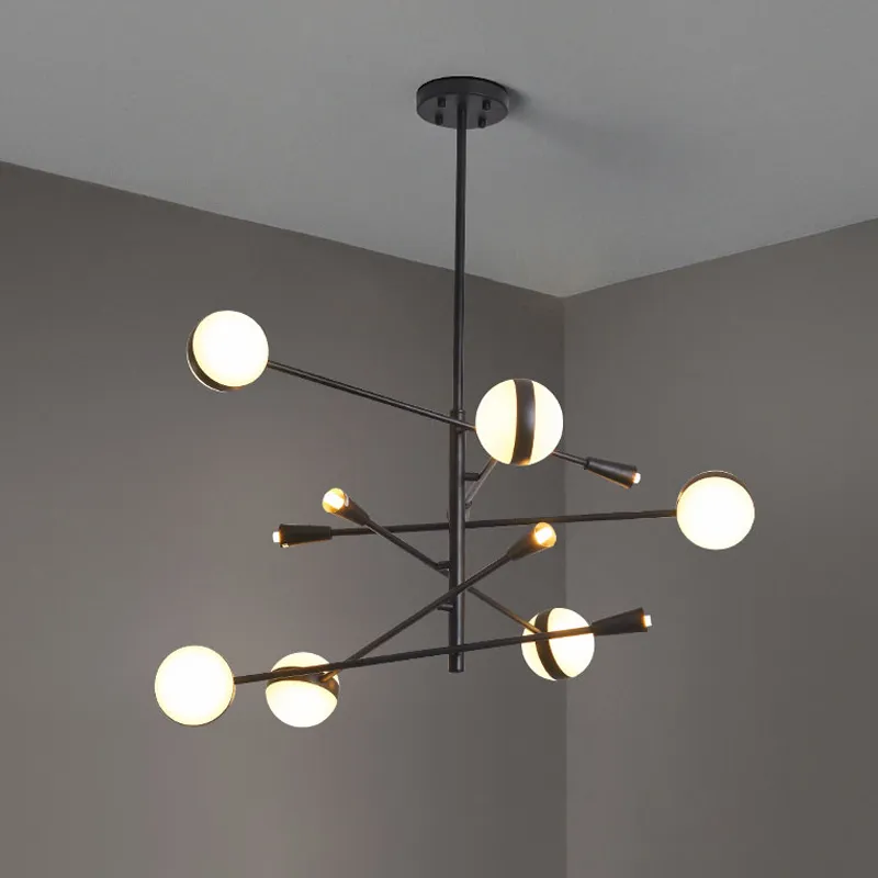 Lampadario nordico moderno e minimalista a LED per soggiorno, camera da letto creativa, ristorante, lampadario artistico
