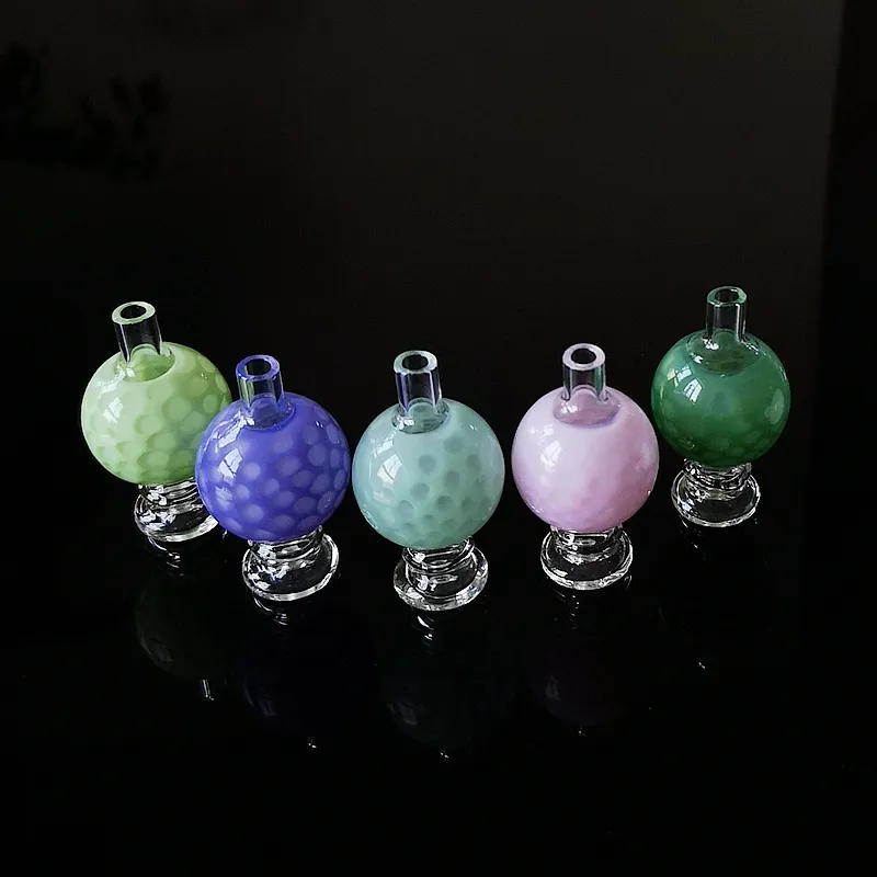 New Color Heady Glass Bubble Carb Caps Colored Quartz Banger Ball Glass Bubble Carb Caps Smoking Accessories For Oil Rigs XL-SA02