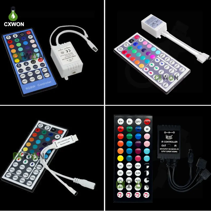 RGB LED-controller DC5-12V 24KEYS 40KEYS 44KEYS Muziek Mini IR-controller voor 5050 3528 RGB LED Strip Light