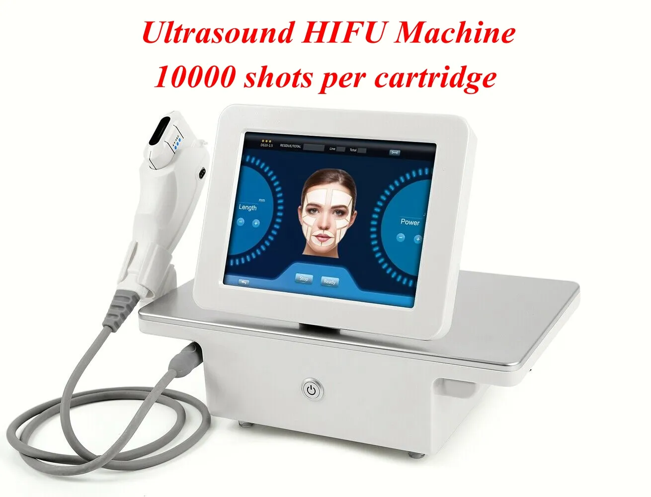 Portable High Intensity Focused Ultrasound HIFU Machine 10000 Shots Face Lift Body Slimming Skin Tighten Device Wrinkle Removal Beauty Salon and Home Use