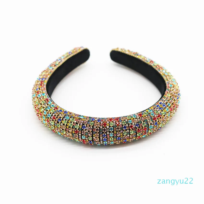 Wholesale -Full Crystal Headbands Hair Bands for Women Lady Shiny Padded Diamond Headband Hair Hoop Fashion Party Jewelry Accessories