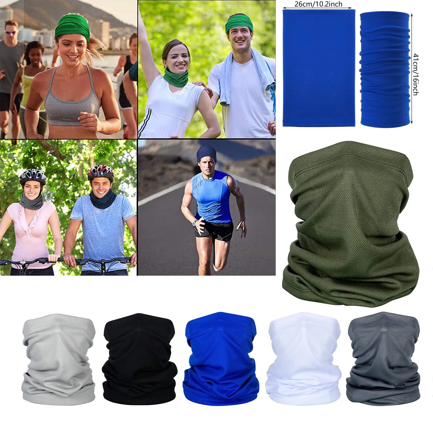 Facefield Maska na rowerze Outdoor Sunscreen Ice Silk Scarf BIB Magic Turban Mężczyźni i kobiety Wielofunkcyjny Kołnierz Sportowy XD23829