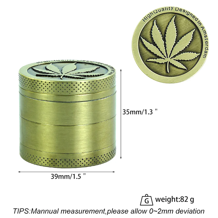 Herb Leaf Lega Di Zinco Alluminio Herb Grinder Grinder In Metallo 4 Pezzi  Tabacco Magentic Progettato Amsterdam Con Raschietto Raccogli Polline Da  8,01 €