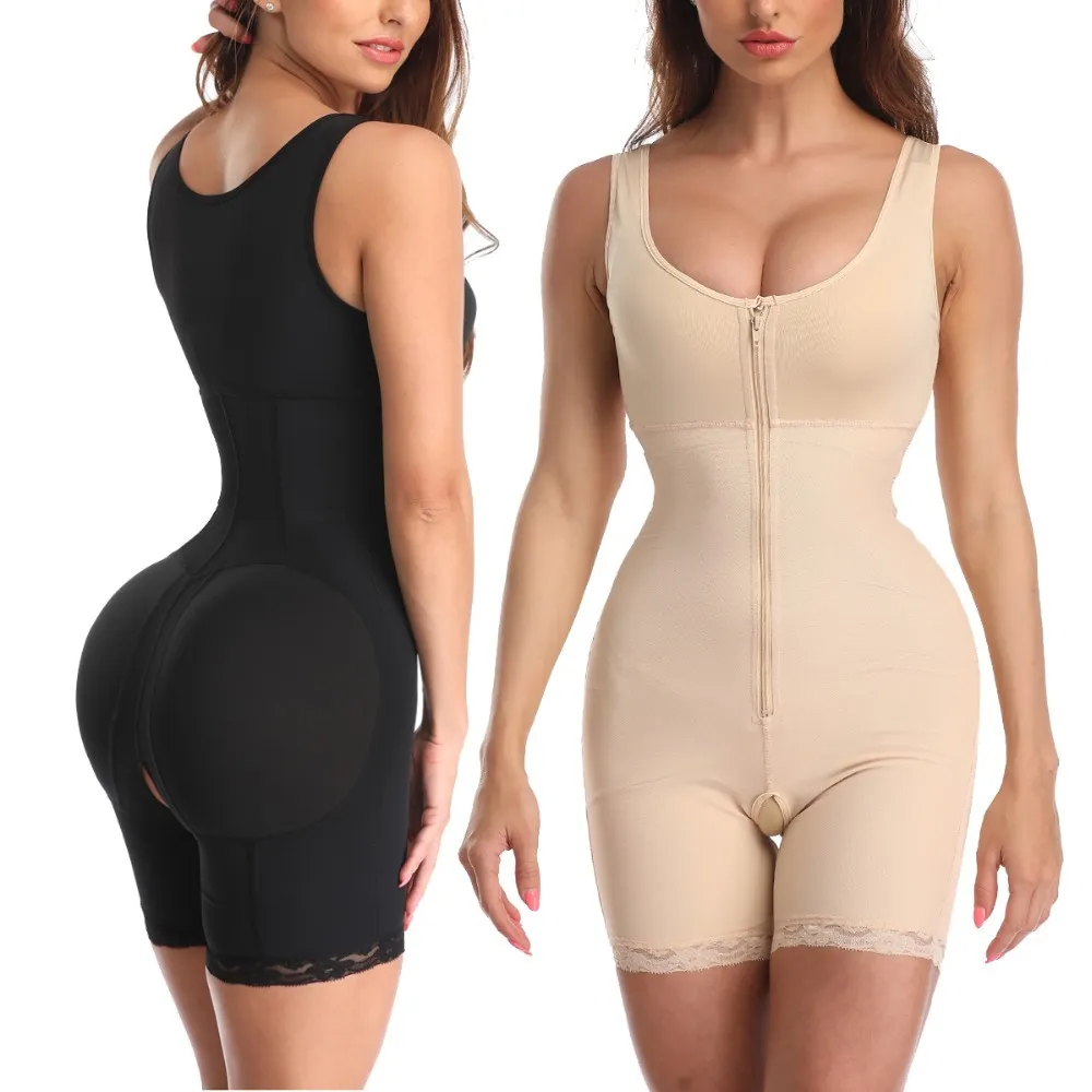 Zip Waist Lace Slimming Shaper Corset Control Shapewear Butt Lifter Strap Body Shaper Underwear Bodysuit Women Plus Size S-6xl (20)